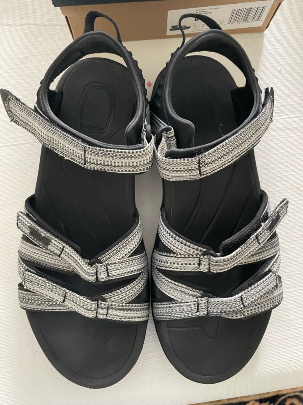 TEVA TIRRA Hiking  outdoor sandals size 8 water strappy black active